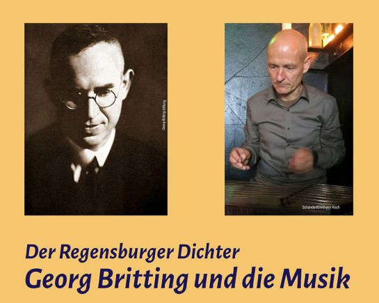 Grafik – Plakatausschnitt mit den Portraits von Georg Britting und Hans Schanderl