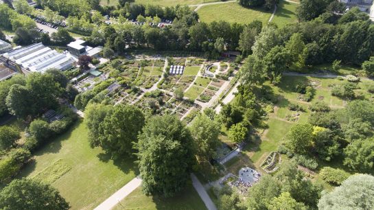 Fotografie: Luftaufnahme des Botanischen Gartens der Universität