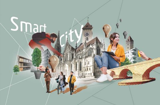 Menschen beim Gestalten der Smart City Regensburg