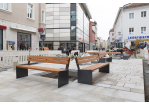 Fußgängerzone - Bauphase 2018 - neue Bänke in der Königsstraße