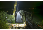 Fotografie: Drohnenaufnahme mit Blick auf den Einhub des Brückenteils