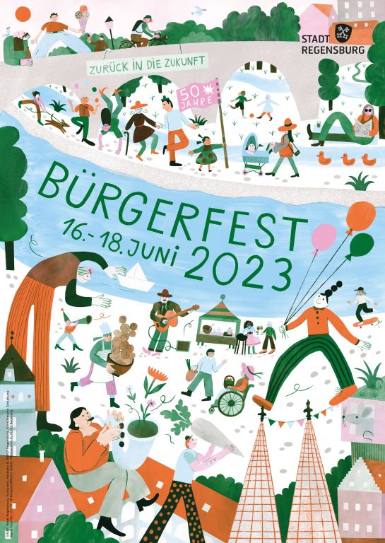 Grafik: Plakatmotiv Bürgerfest 2023 (C) Marie Doerfler