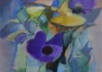 "Mit Anemonen" 1975, Aquarell © Schmid M.A. Emanuel