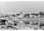 Fotografie - schwarz-weiß-Aufnahme mit Blick über den Regen Richtung Obere Regenstraße im Winter 1958