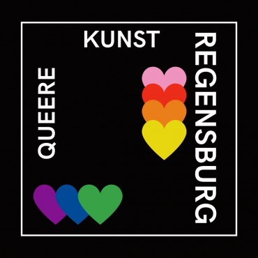 Die Abbildung zeigt bunte Herzen auf schwarzem Hintergrund