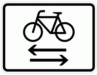 Zusatzschild "Radfahrer im Gegenverkehr"