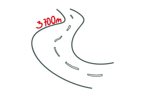 Grafik: Straße mit Meterangabe