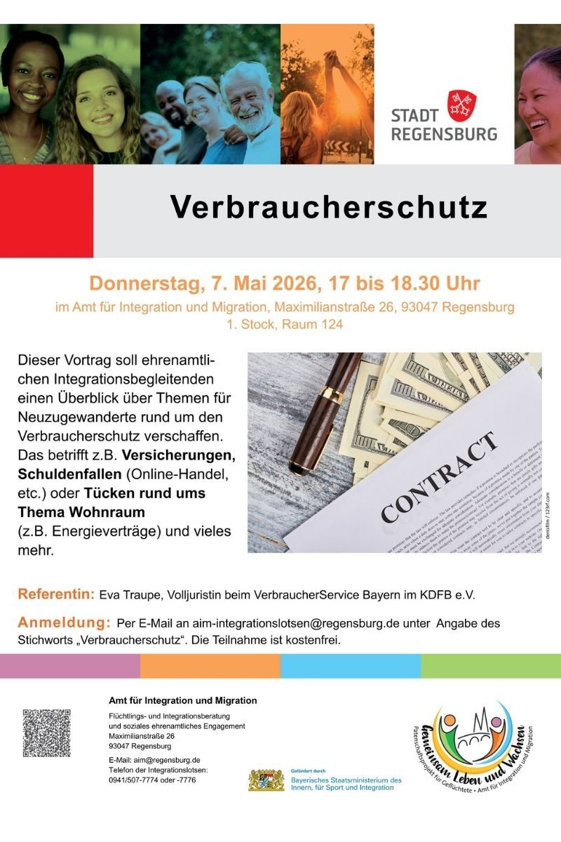 Plakat - Integrationslotsen - Veranstaltungen 2026 - Verbraucherschutz