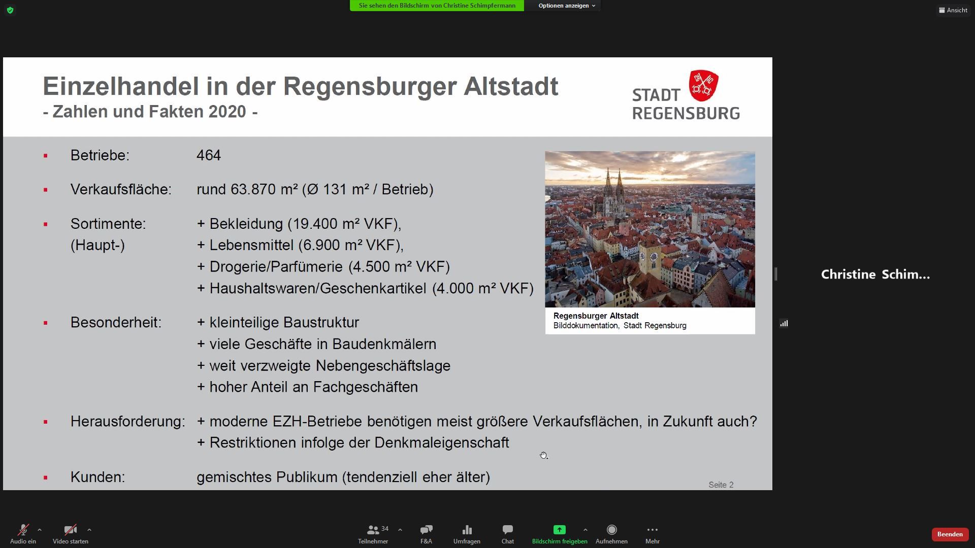 Screenshot Online Veranstaltung Immobilienforum Altstadt