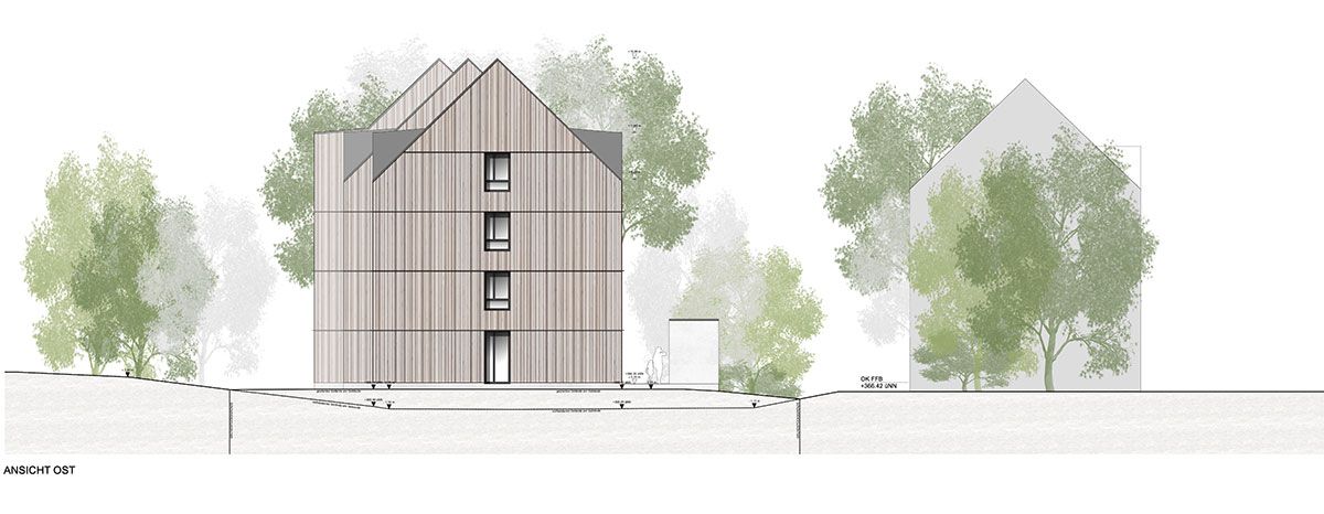Zeichnung – Chancenhaus, Ansicht Ost