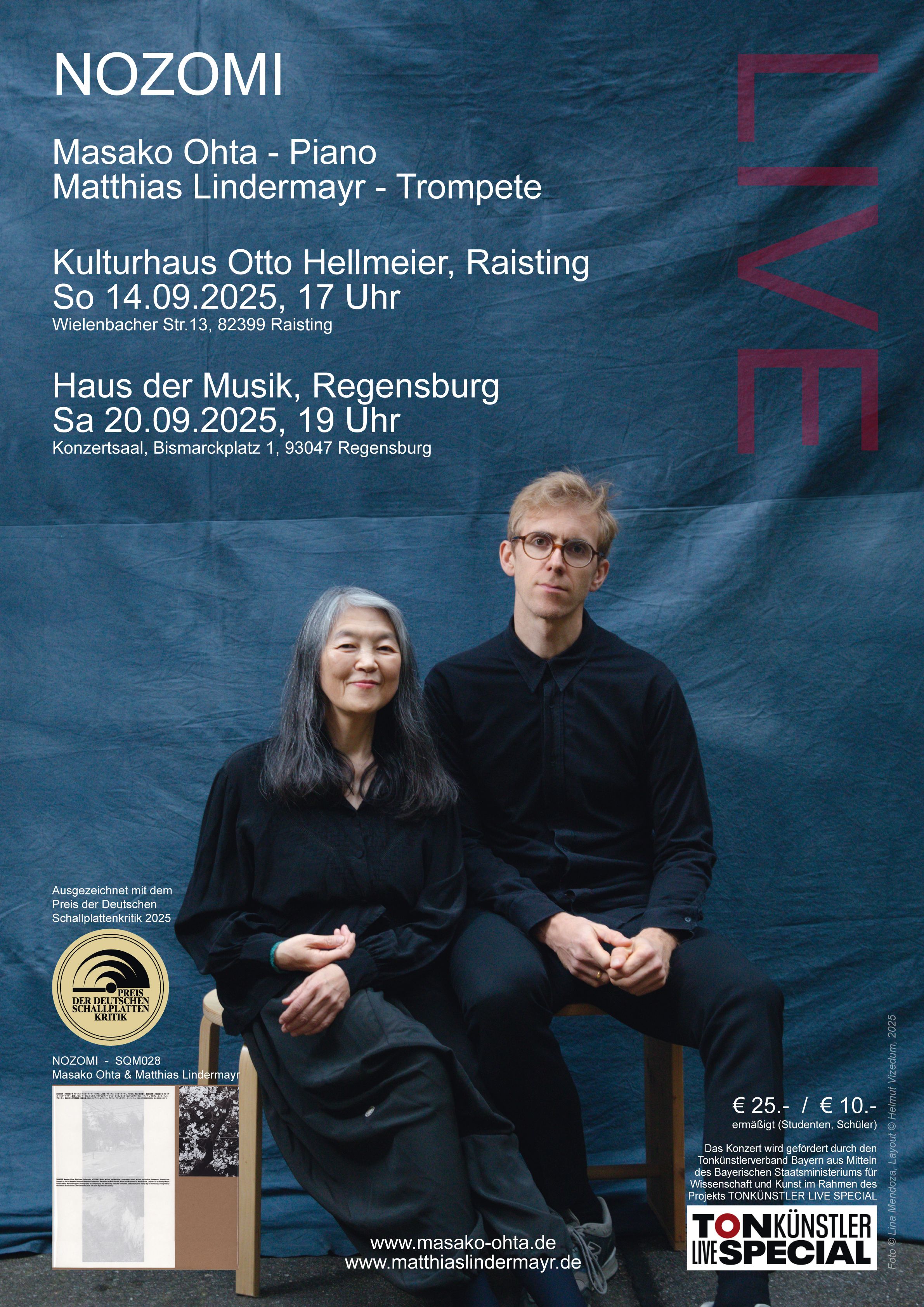 Konzertankündigung 20.09. um 19 Uhr im Haus der Musik