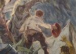 "Schiffbruch" o.J., Mischtechnik auf Leinwand, 40 x 30 cm © Schmid M.A. Emanuel
