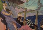 "Agadir" 1973, Mischtechnik auf Leinwand, 105 x 125 cm © Schmid M.A. Emanuel