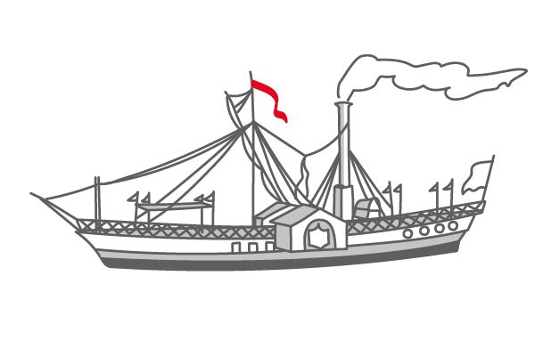 Grafik: Dampfschiff