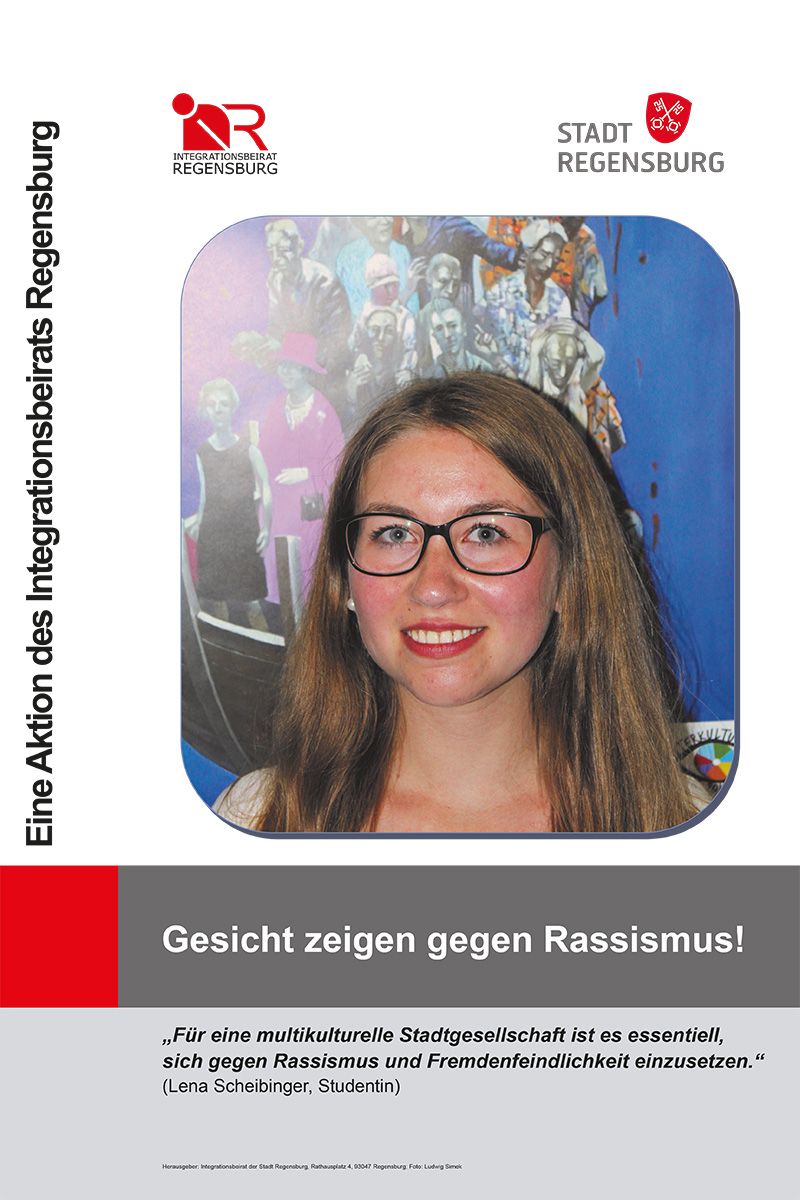 Integration und Migration - Plakat Gesicht zeigen - Scheibinger