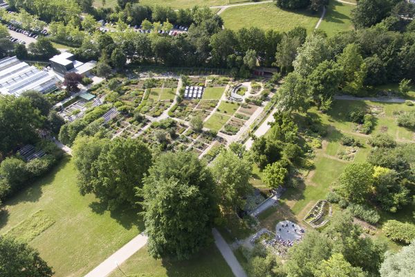 Fotografie: Luftaufnahme des Botanischen Gartens der Universität