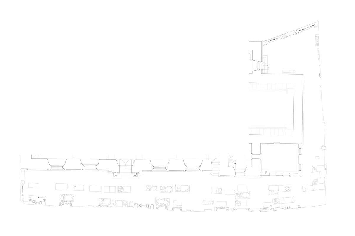 Skizze - Abgebildet ist der Grundriss des Gesandtenfriedhofs