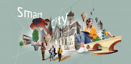 Menschen beim Gestalten der Smart City Regensburg
