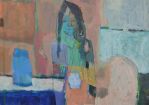 Am Fenster, 2014, Acryl/Mischtechnik auf Leinwand, 45 x 40 cm © Bartl Marlies