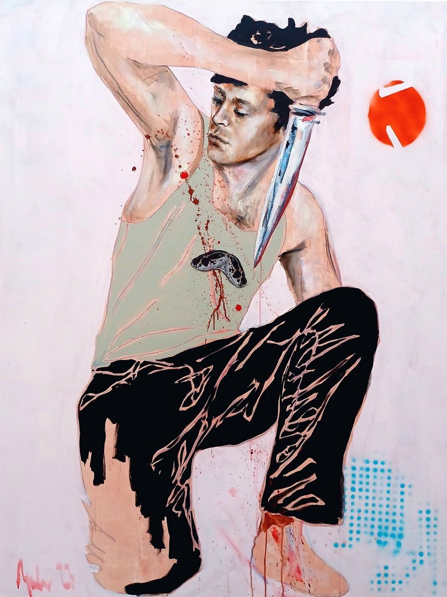 Kunstwerk, Reproduktion – Mann mit Messer 