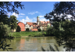 Fotografie - Donauufer mit Häusern im Hintergrund (C) Bilddokumentation Stadt Regensburg
