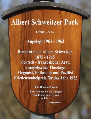 Fotografie: Schild Albert-Schweitzer-Park