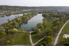 Fotografie: Luftaufnahme des Donauparks