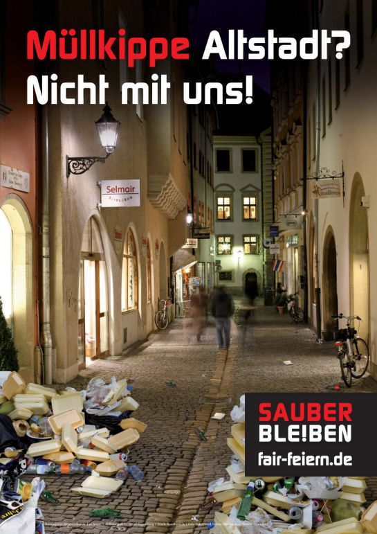 Plakat - Fair feiern - Sauber bleiben