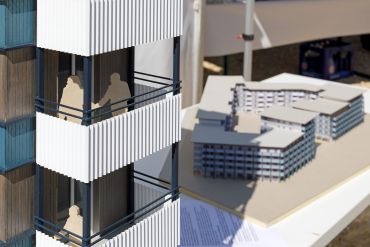 Fotografie: Modell der Bebauung des Baufelds MU4 in der ehemaligen Prinz-Leopold-Kaserne