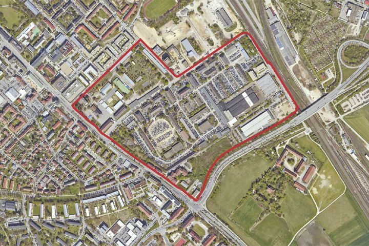 Stadtplanung - Luftbild Prinz-Leopold-Kaserne - Umrandung