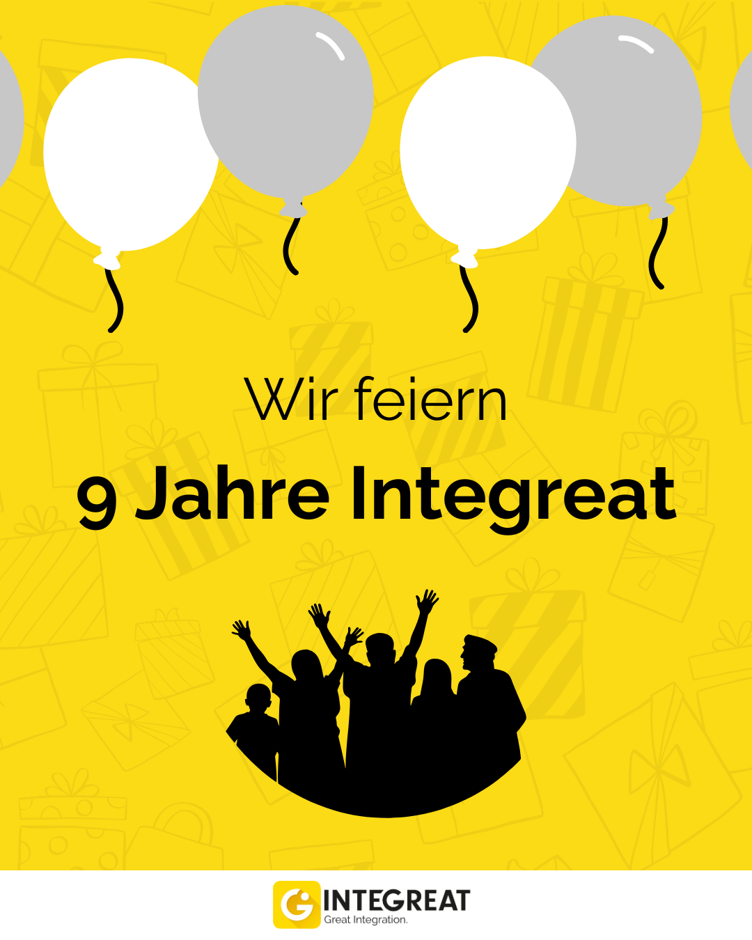 Plakat – Wir feiern 9 Jahre Integreat