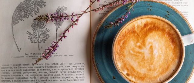 Kaffeetasse und Buch