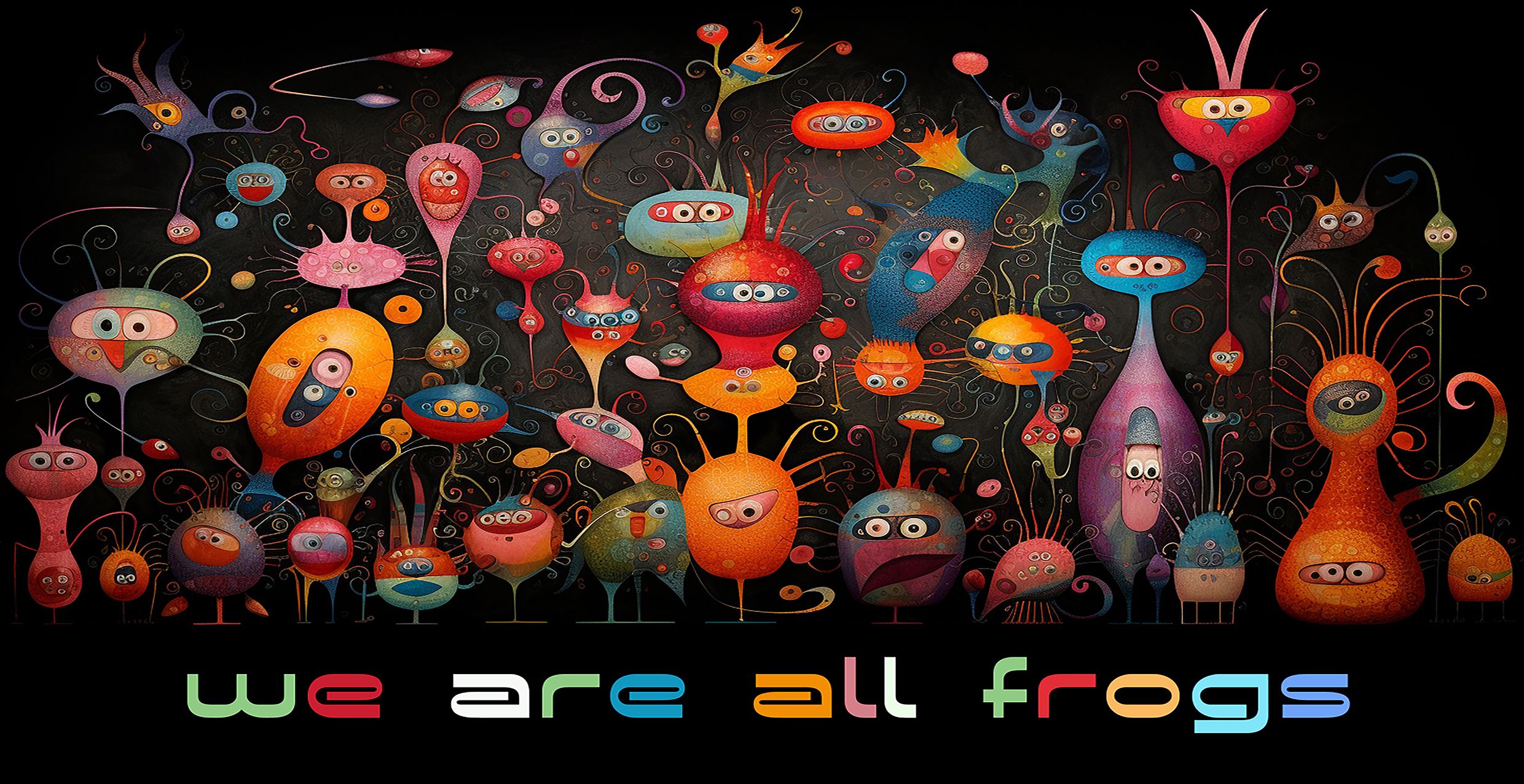 Fotografie – Schriftzug We are all frogs
