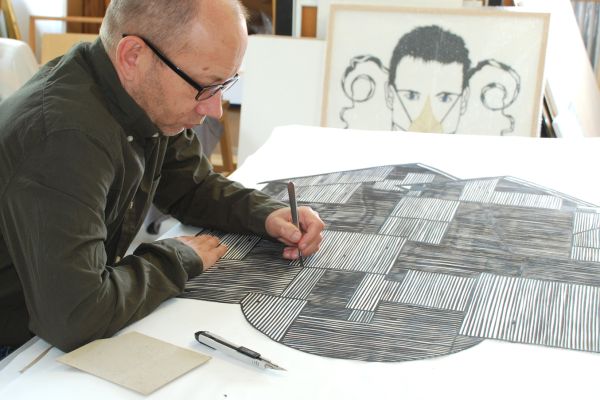 Fotografie von Hans Lankes bei der Arbeit