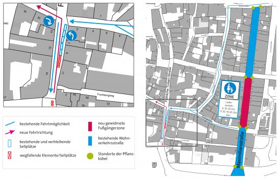 Änderungen in der Maximilianstraße und in der Fröhlichen-Türken-Straße