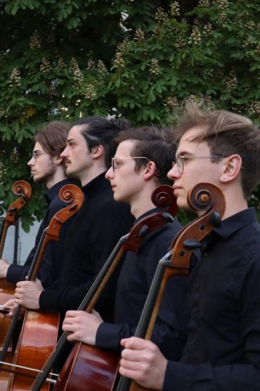 Fotografie Besetzung Bachstreet Boys mit Instrumenten