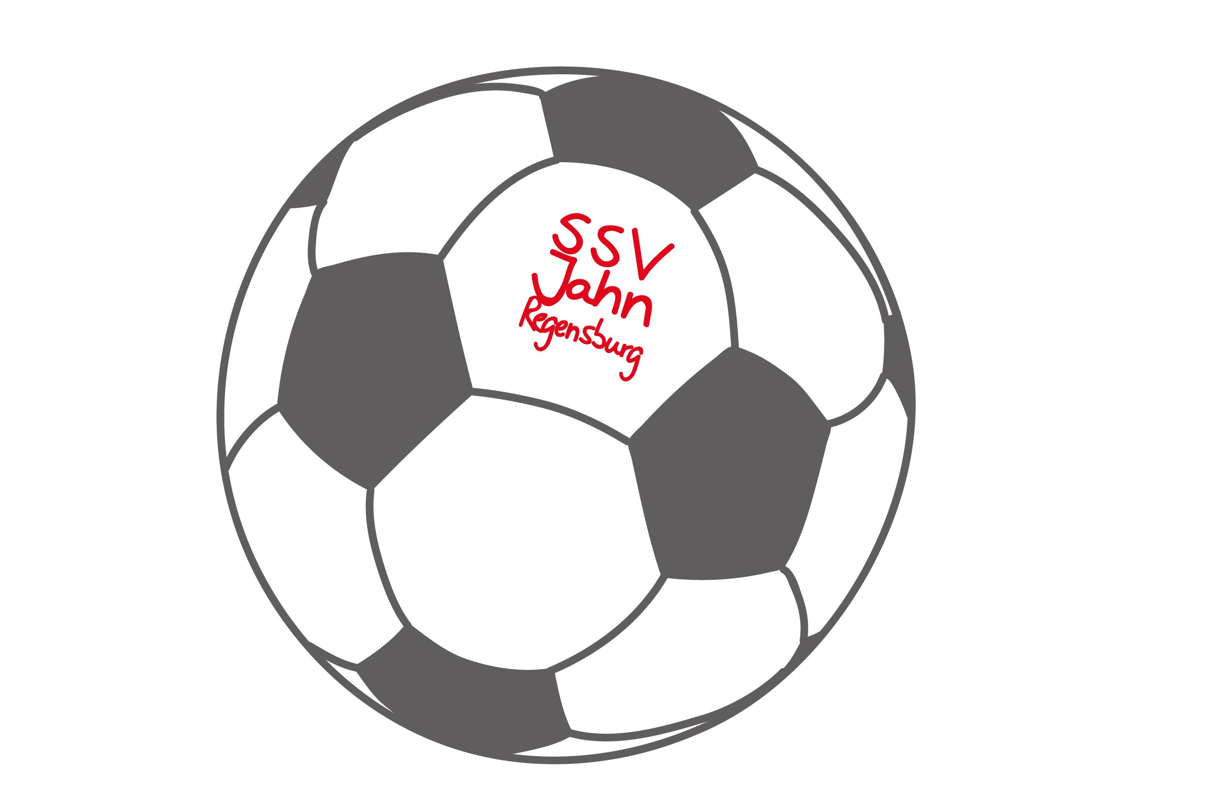 Grafik: Fußball mit Aufschrift „SSV Jahn Regensburg“