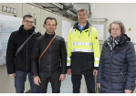 Fotografie: (Von links nach rechts) Thomas Schmidt (Abteilungsleiter Stadtentwässerung), Michael Köstlinger (Leiter Tiefbauamt), Robert Lorenz (Leiter Klärwerk) und Elisabeth Werkmann (Kanal- und Klärwerksplanung)