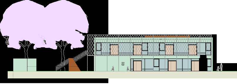 Zeichnung – Kinderhaus Marienstraße, Ansicht Süd