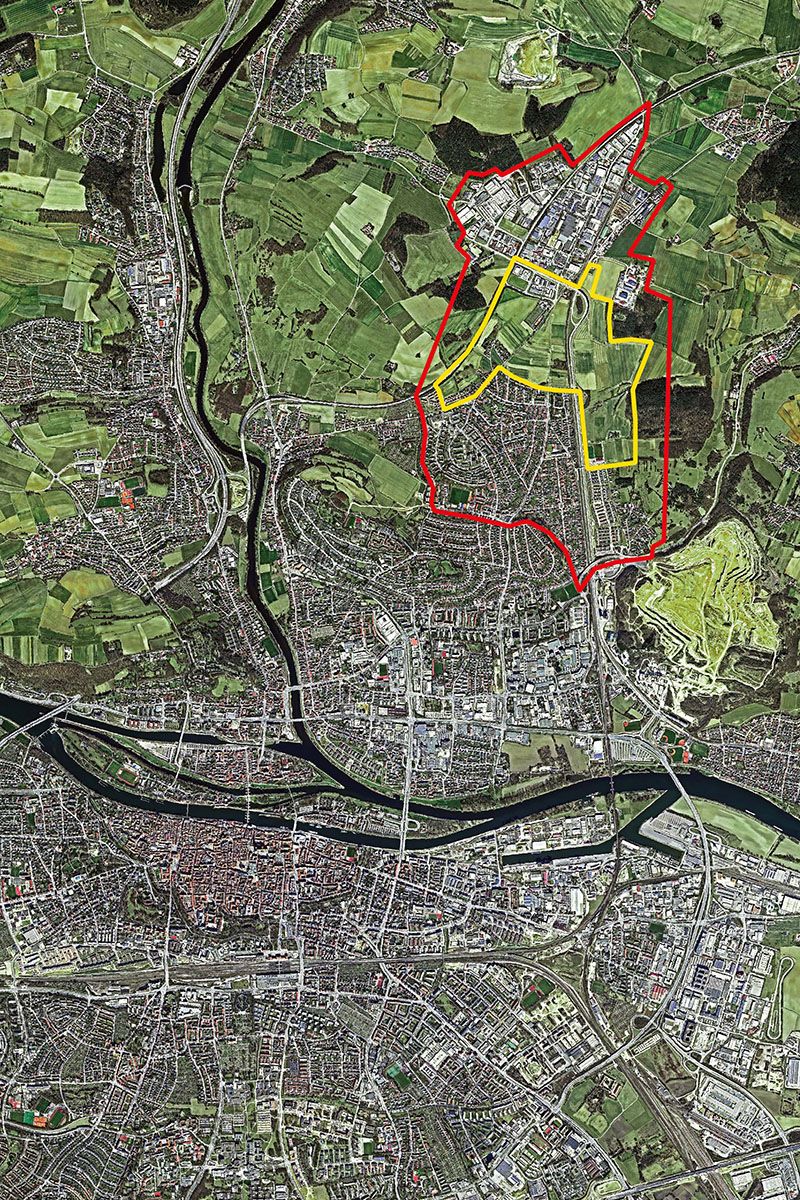 Planungsgebiet Nord - Luftbild Regensburg mit Projektgebiet