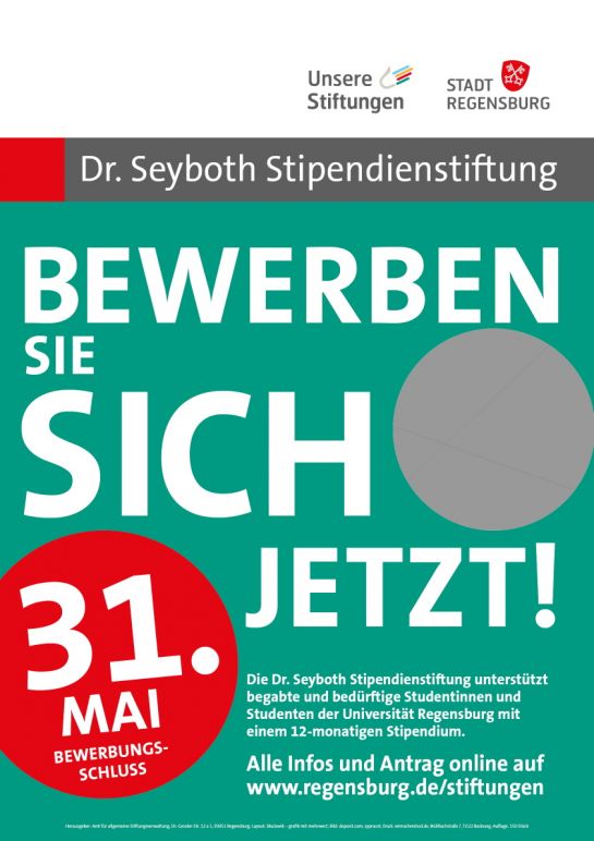 Grafik - Dr. Seyboth Stipendium Plakat 2022 (C) Stadt Regensburg