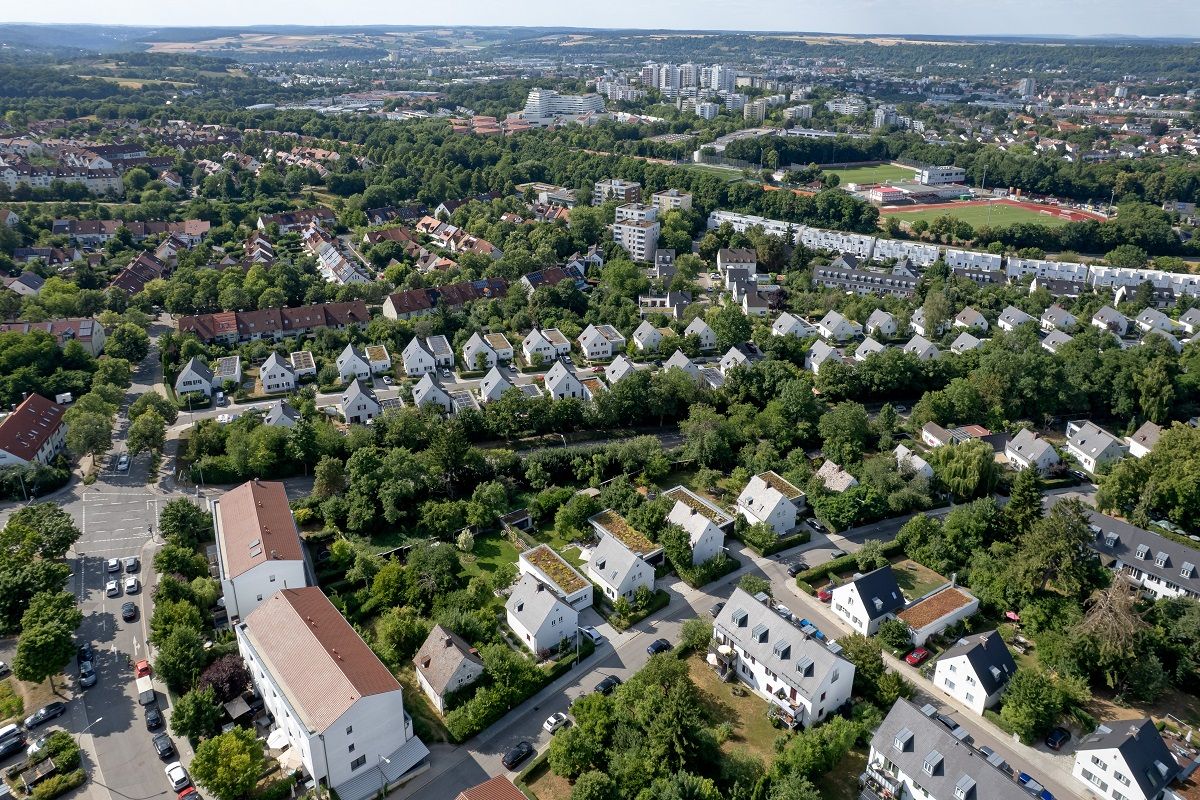 Fotografie: Luftbild der Ganghofersiedlung