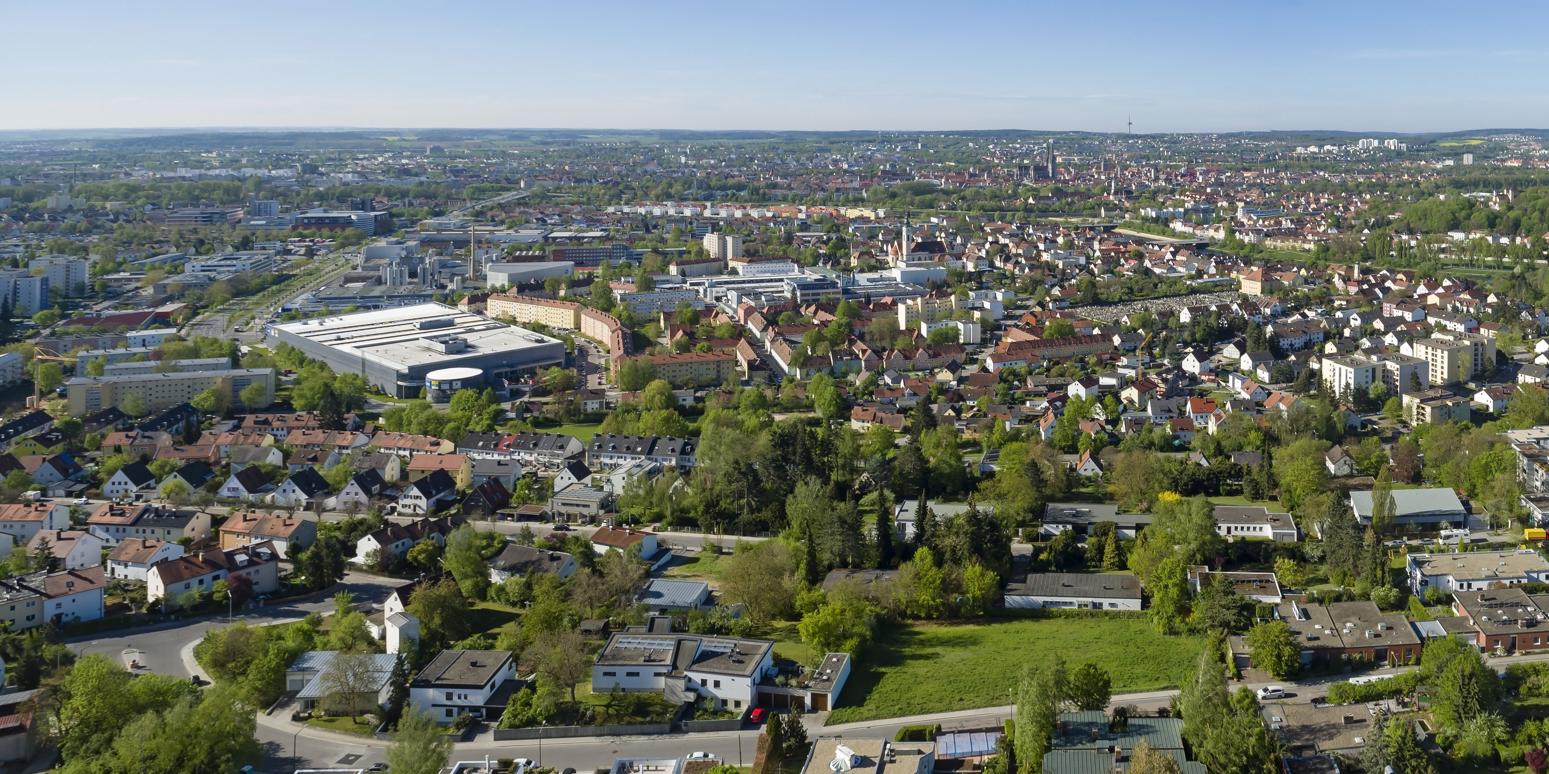 Fotografie: Luftaufnahme mit Blick auf den Stadtnorden