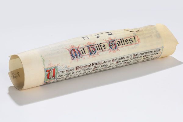 Fotografie - Gründungsurkunde Synagoge