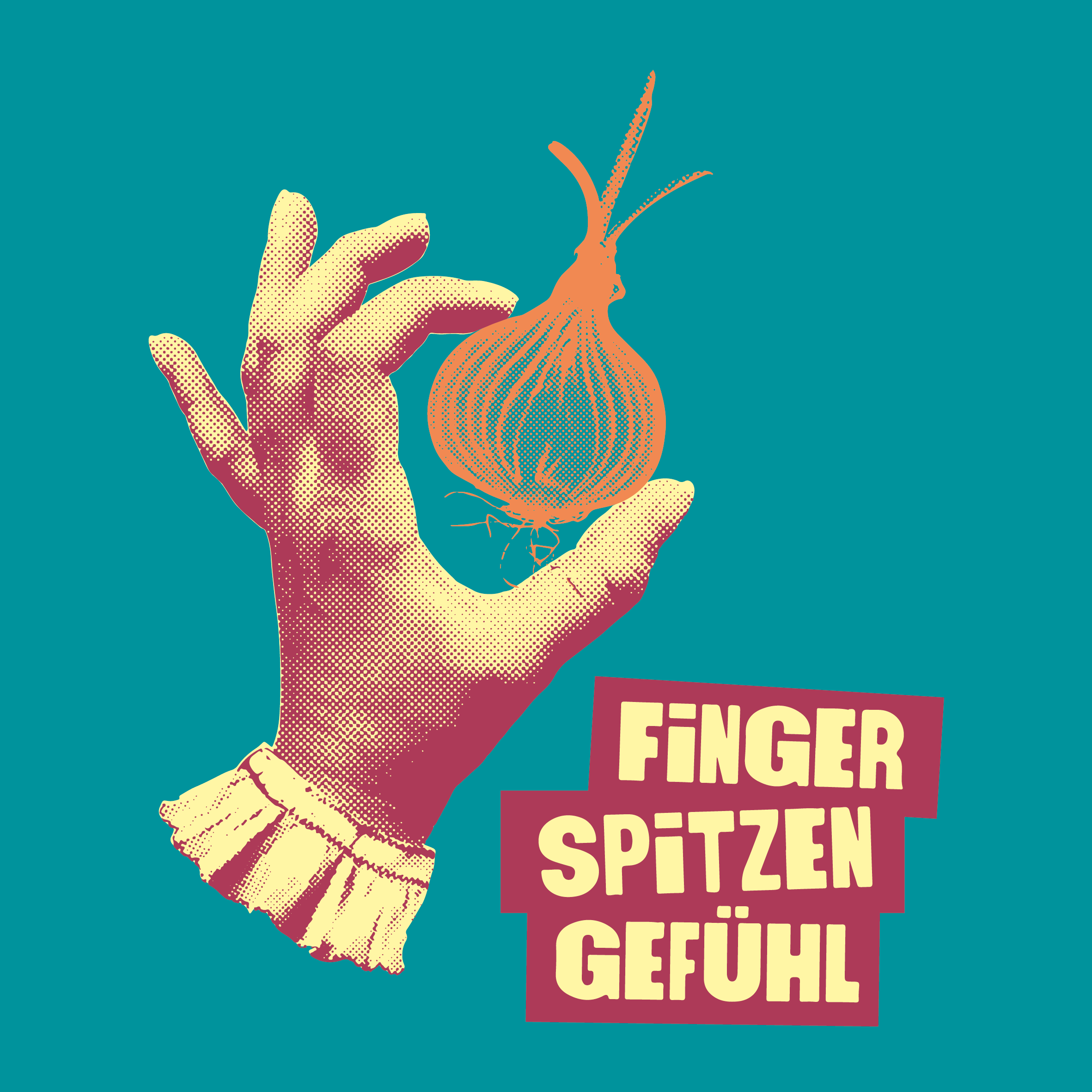 Logo – eine Hand hält eine Zwiebel