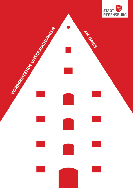 Vorbereitende Untersuchungen am Gries - Postkarte mit Symbolischem Haus in rot weiß (C) UmbauStadt PartGmbB