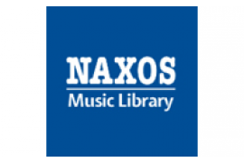 blaues Quadrat mit dem Schiftzug NAXOS music library