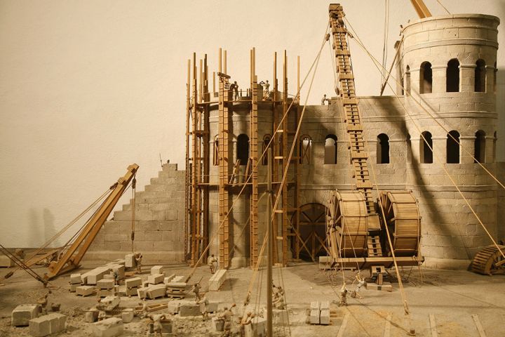 Modell vom Bau der Porta Praetoria