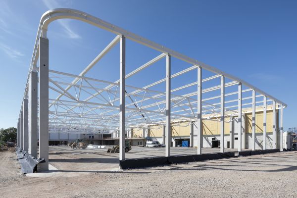 Fotografie: Der Rohbau des Sportparks Ost