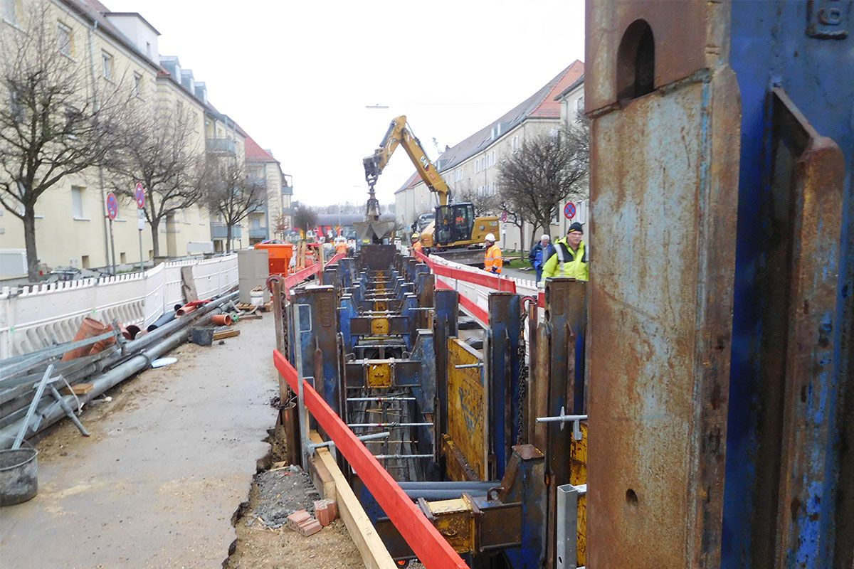 Fotografie - Baustellenumgriff - Blick auf Baustelle in der Haymostraße